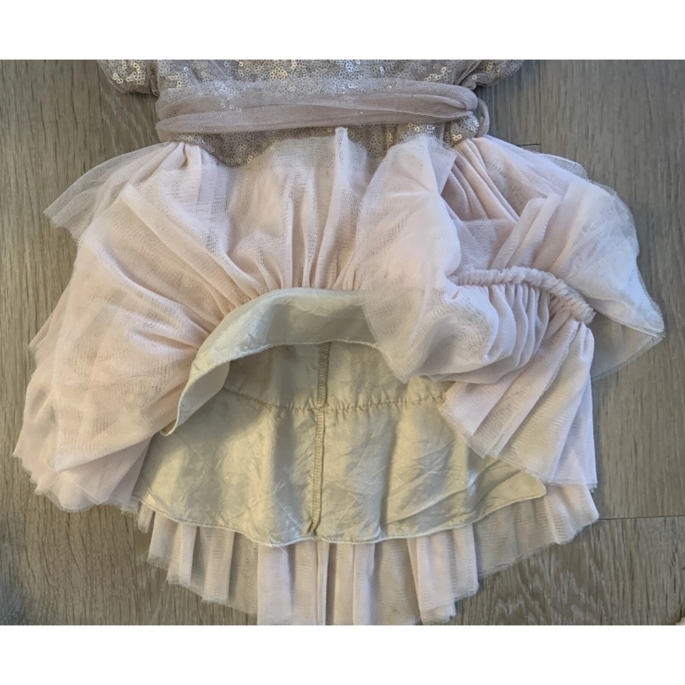 Le Pink Girl’s Size 18 Months Elegant Layered Blush Pink Dress With Sequins Top - Picture 8 of 8